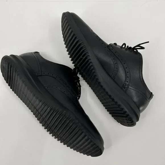 NWT Cole Haan C36938 Black Leather Wingtip LaceUp Brogues  display picture 3